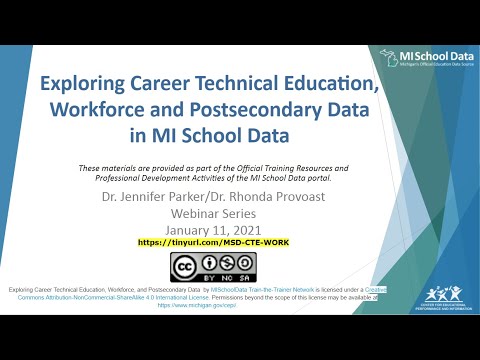 Exploring CTE, Workforce, & Postsecondary Data in MISchoolData 1-11-21