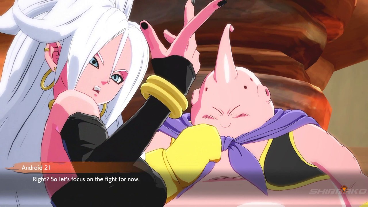 Dragon Ball Fighterz Android 21 Meets Majin Buu Youtube