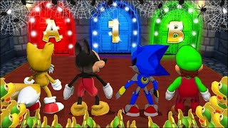 Mario Party 9 MiniGames Tails Vs Mickey Mouse Vs Metal Sonic Vs Mario (Master Difficulty)