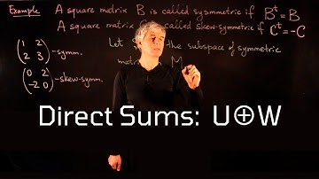 Lecture 41. Direct Sums of Vector Spaces