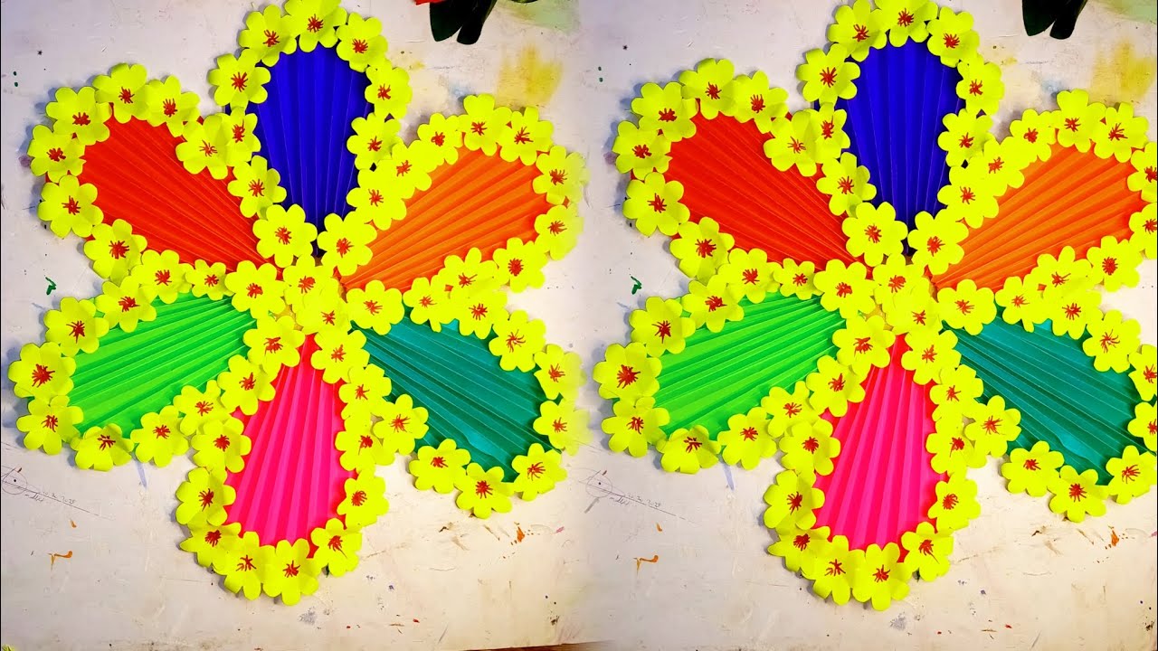 Beautiful flower wall decor craft ideas#flowerwalldecor#flowerwallhanging#createwithroja#crafterroja