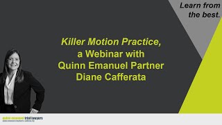 "Killer Motion Practice" with Partner Diane Cafferata