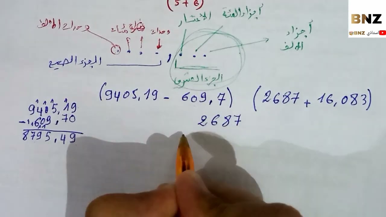 الأعداد الصحيحة الطبيعية والأعداد العشرية للمستوايين الخامس والسادس ابتدائي (شرح بسيط جدا)