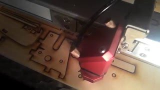 Cutting out Mowi 3D printer on a Trotec Speedy 300 at SLMS