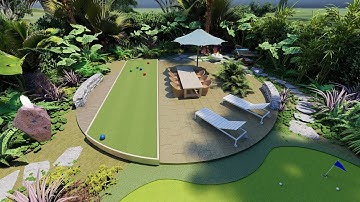 Backyard Landscaping Design 3D Animation - FULL HD