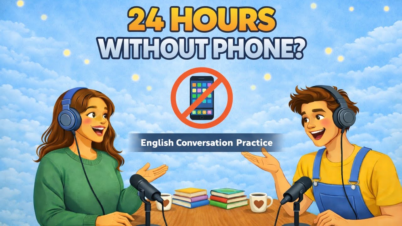 English podcast for easy English Conversations | Day without phone | learn english 