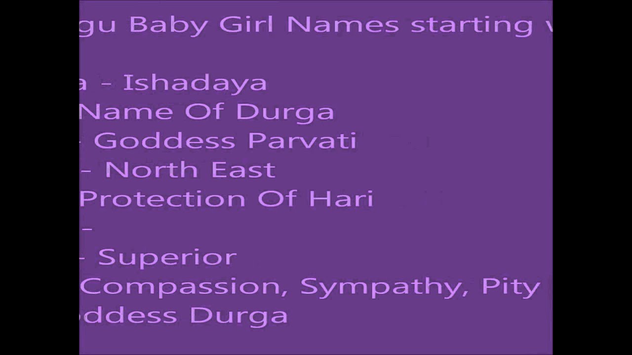 Telugu baby girl names with I YouTube