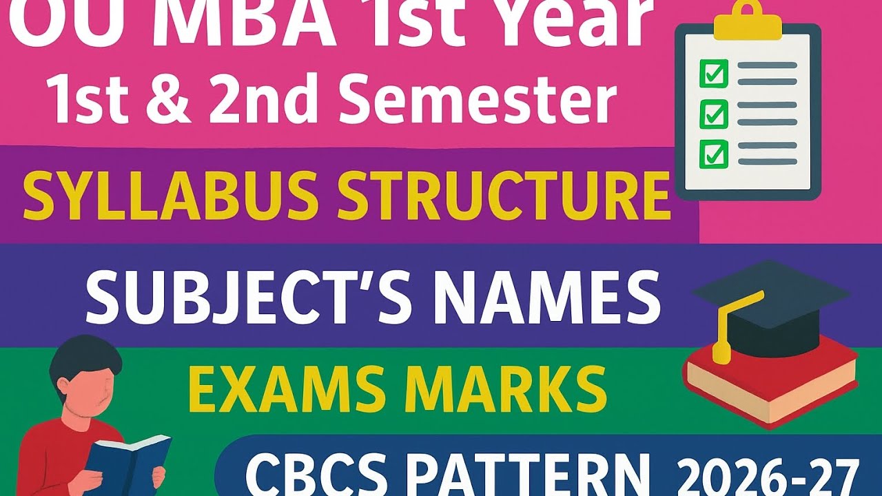 OU MBA 1st Year (2026–27) | Complete 1st & 2nd Semester Syllabus + Subjects + Marks|New CBCS Pattern