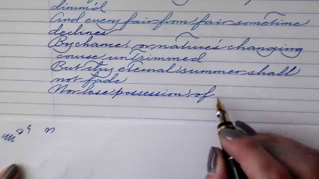 Writing with a Namiki Falcon SF with Iroshizuku Kon peki - YouTube