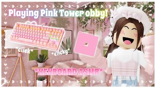 Roblox *ASMR* 🌸Pink Tower Obby🌸 *VERY CLICKY* {FIRST KEYBOARD ASMR VIDEO} screenshot 4