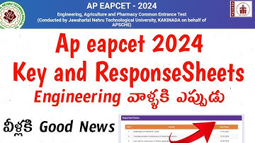 Ap eamcet 2024 key and response sheet update for moc||When did key and response sheet will release