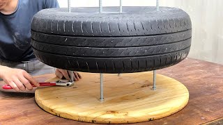 The Creative Idea Of Recycling Cheap Material // Makes A Coffee Table From Pallets And Old Car Tires