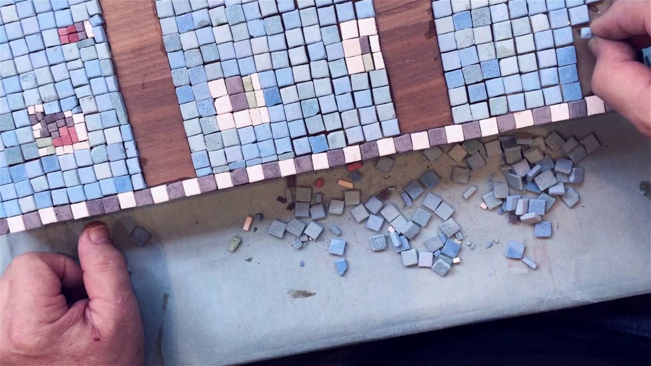 Head CAM HMS Bounty model mosaic base construction video, by Branko Stipanovic Part 4