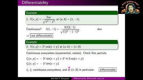 [Math 23] Disc 1.4 Differentiability, Differentials, and Local Linear Approximation (Part 1 of 2)