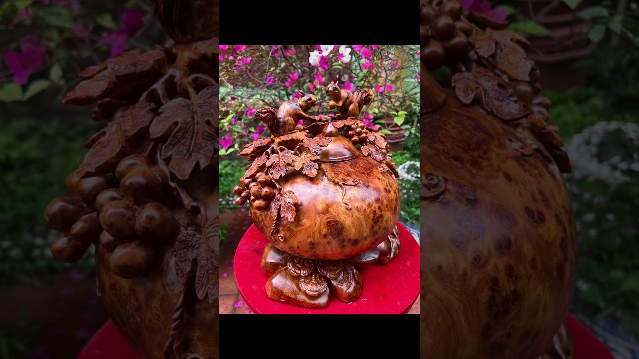 Bình phú quý nho sóc gỗ nu ngọc am kín nulk