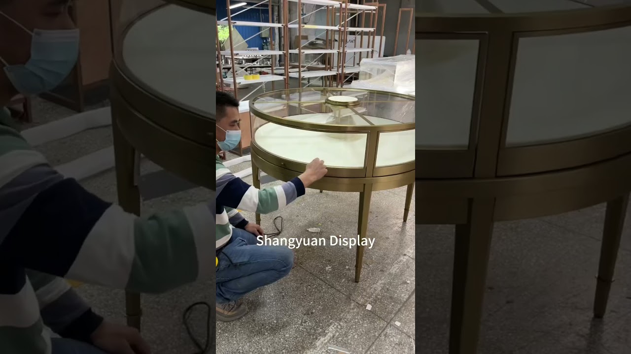 Luxury round jewelry display cabinet