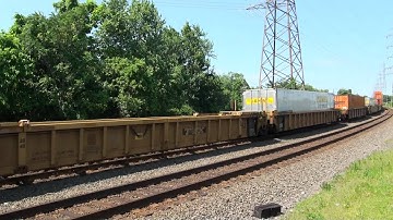 CSX Q190 Has A Pair of Gevos and Containers At Bound Brook