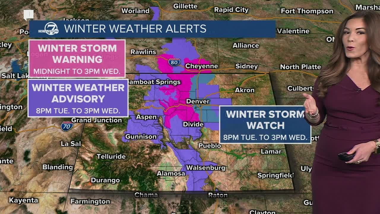 Heavy, wet spring snow moves into Denver metro Tuesday through ...