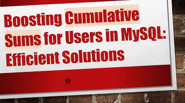 Boosting Cumulative Sums for Users in MySQL: Efficient Solutions