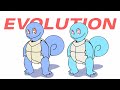 Squirtle to blastoise evolution normal and shiny  pokemon transformation animation