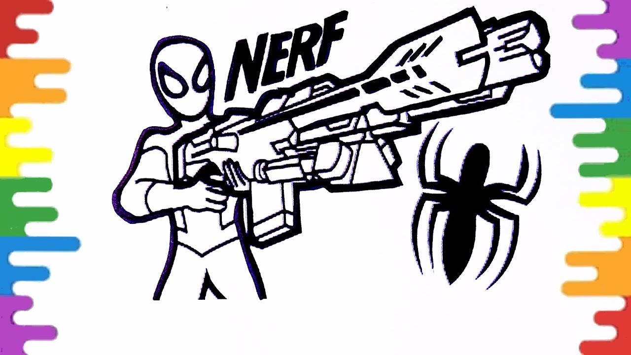 Spiderman NERF Gun Coloring Pages, Spiderman Coloring Pages, How to ...