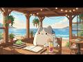 Mochi Cat's Beach Hut 🌊 Chill Ocean Vibes for Focus 📖 Calm Lofi for Reading & Study