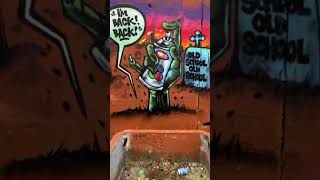 Tizer One & Shucks One ID Crew ‘I’m Back-Back” Spooky Old School Graffiti Wall