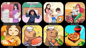 ANNOYING PUZZLE GAME, BRAINY PRANKSTER, BRAIN PUZZLE 2, BRAIN TWIST, COOKZII, COOKINGDOM,...