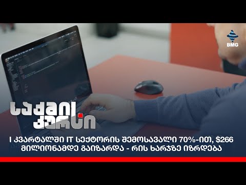 I კვარტალში IT სექტორის შემოსავალი 70%-ით, $266 მილიონამდე გაიზარდა - რის ხარჯზე იზრდება დარგი