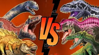 Saurophaganax/Edmontonia/Jobaria VS Megalosaurus/Acrocanthosaurus/Megaraptor