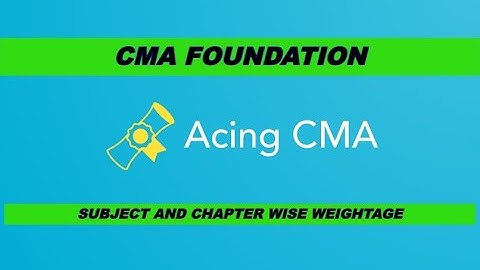 CMA Foundation Weightage - Subject and Chapter Wise - Syllabus 2022