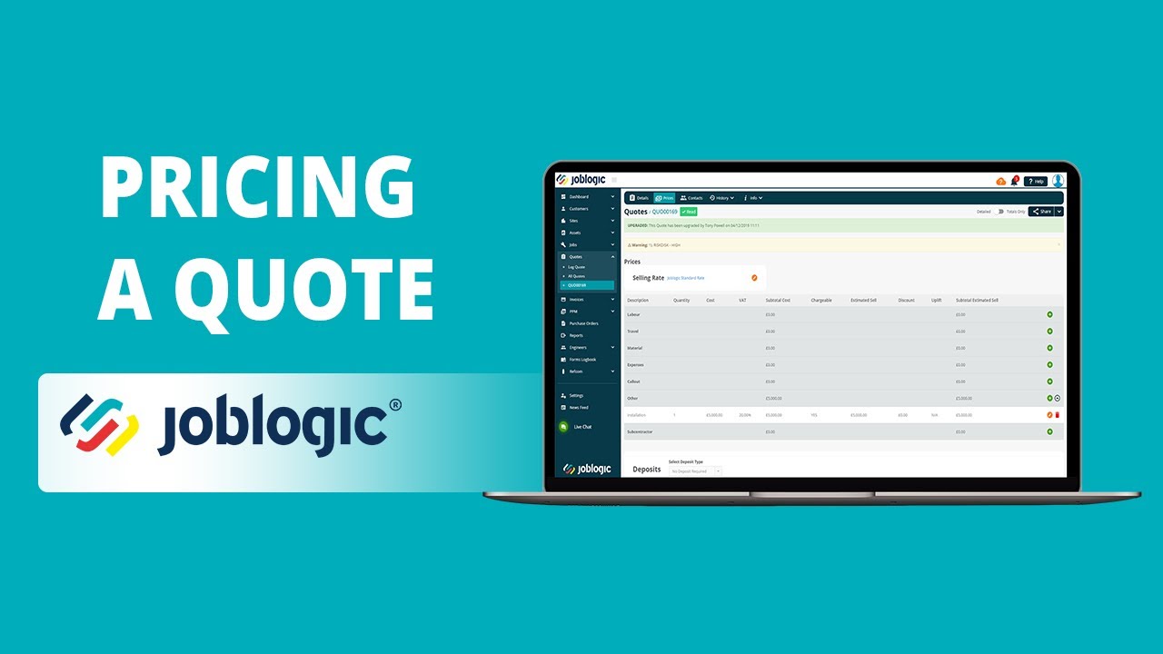 How-To Guide | Pricing a Quote | Joblogic® - YouTube