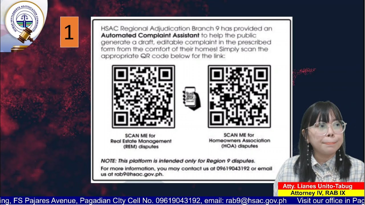Atty. Tabug on the jurisdiction and procedure of HSAC RAB 9 and the digital services it provides!
