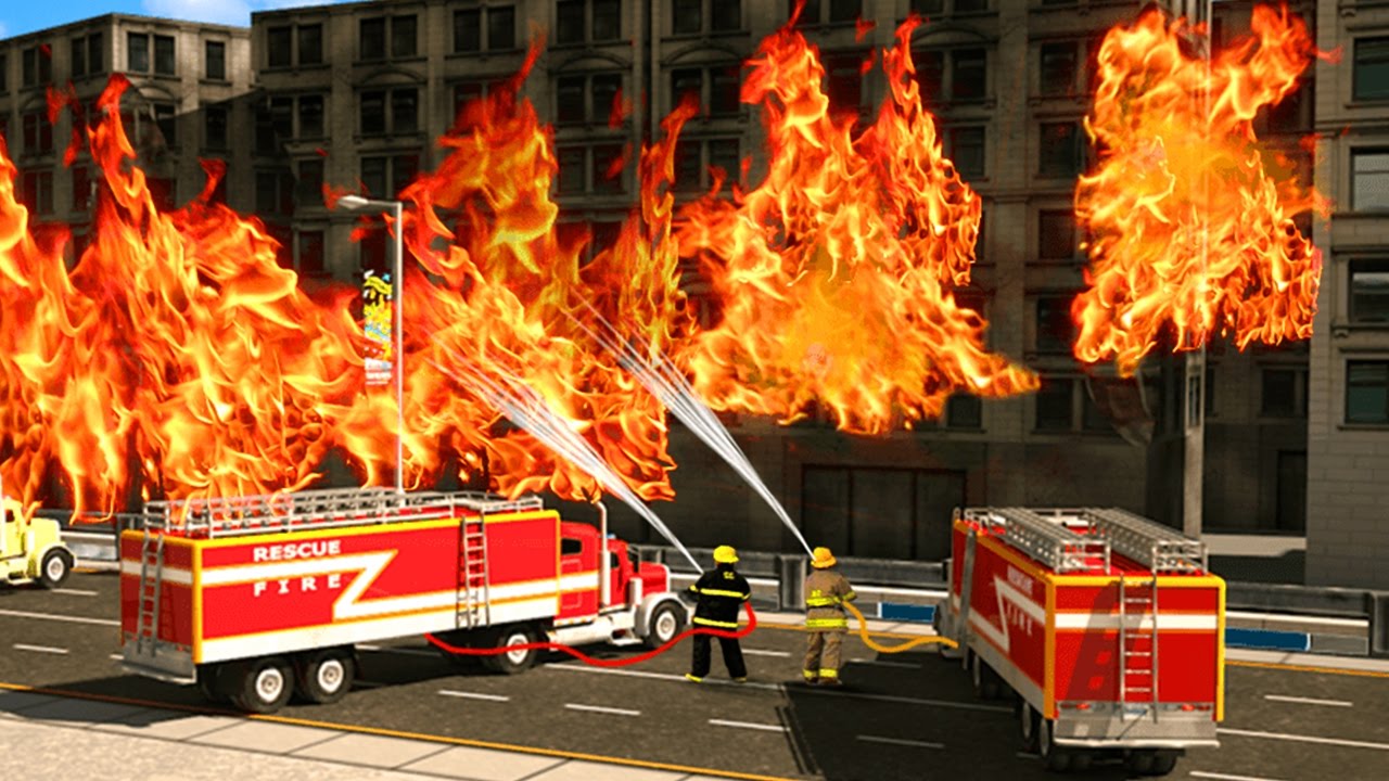 Fire Truck in Action Emergency Firefighters Race & Rescue Amazing Game
