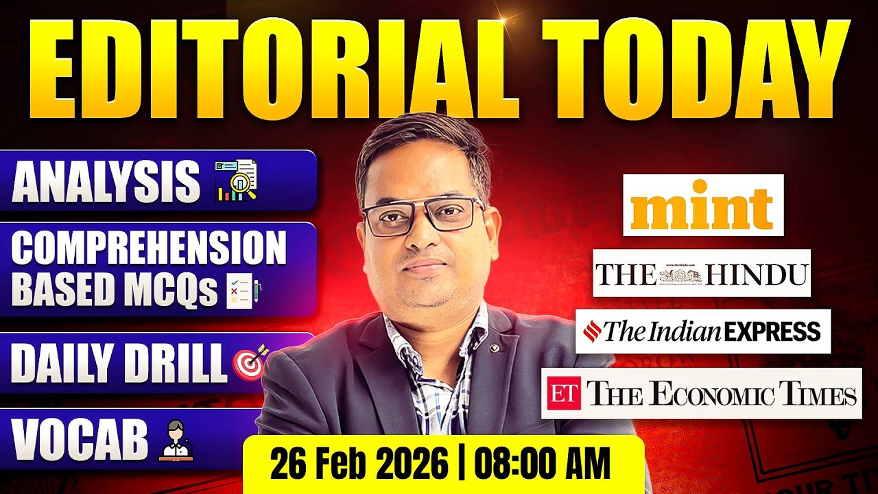 The Hindu Editorial Analysis🔥| 26 Feb 2026 | Vocabulary, Reading, Grammar | Santosh Sir