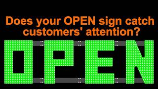 Bright LED Open Sign for Business With Remote Control And Timer, 48 X 14