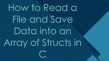 How to Read a File and Save Data into an Array of Structs in C