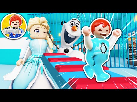 DIE EISKÖNIGIN im Gefängnis!👸🏼 Kann Emma vor ELSA entkommen?🥶 Roblox Obby | Playmobil Familie Vogel