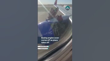 Boeing engine cover comes off as plane takes off #itvnews