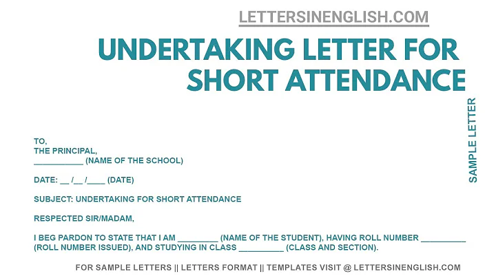Undertaking Letter for Shortage of Attendance - Sample Undertaking Letter | Letters in English
