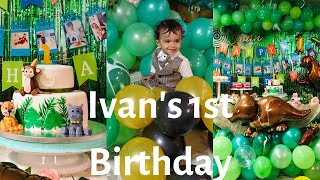 Ivan's 1st birthday party | Dinosaur theme birthday celebration | kids b'day party decoration