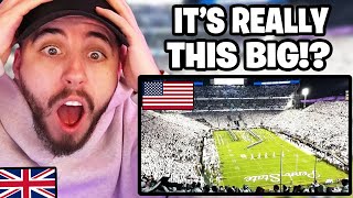 Brit Reacts to British Father & Son Go To Their FIRST COLLEGE FOOTBALL GAME!! (Penn State Whiteout)