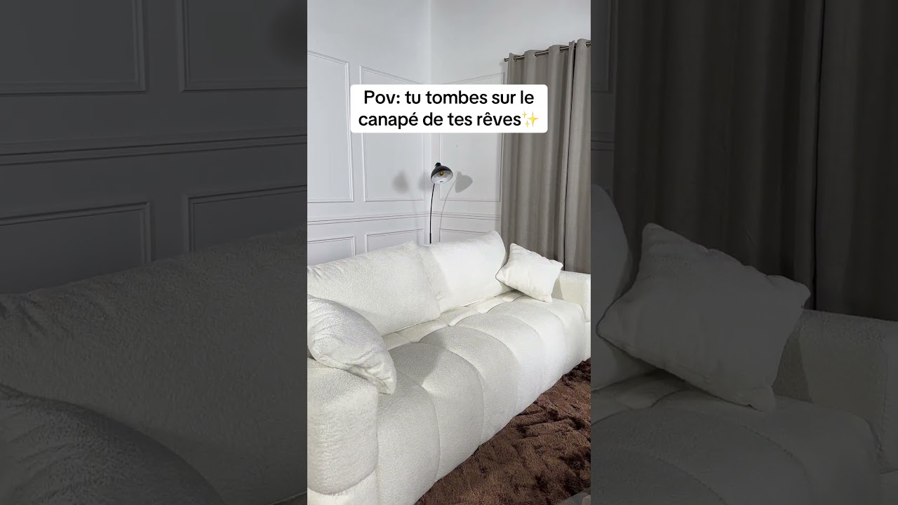 Le canapé ISSORO en tissu bouclette allie confort et style ! 😍🛋️ 