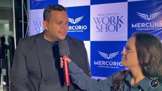 Letícia Adna entrevista Thiago Costa em evento realizado na Câmara de Vereadores de Ourolândia/Ba