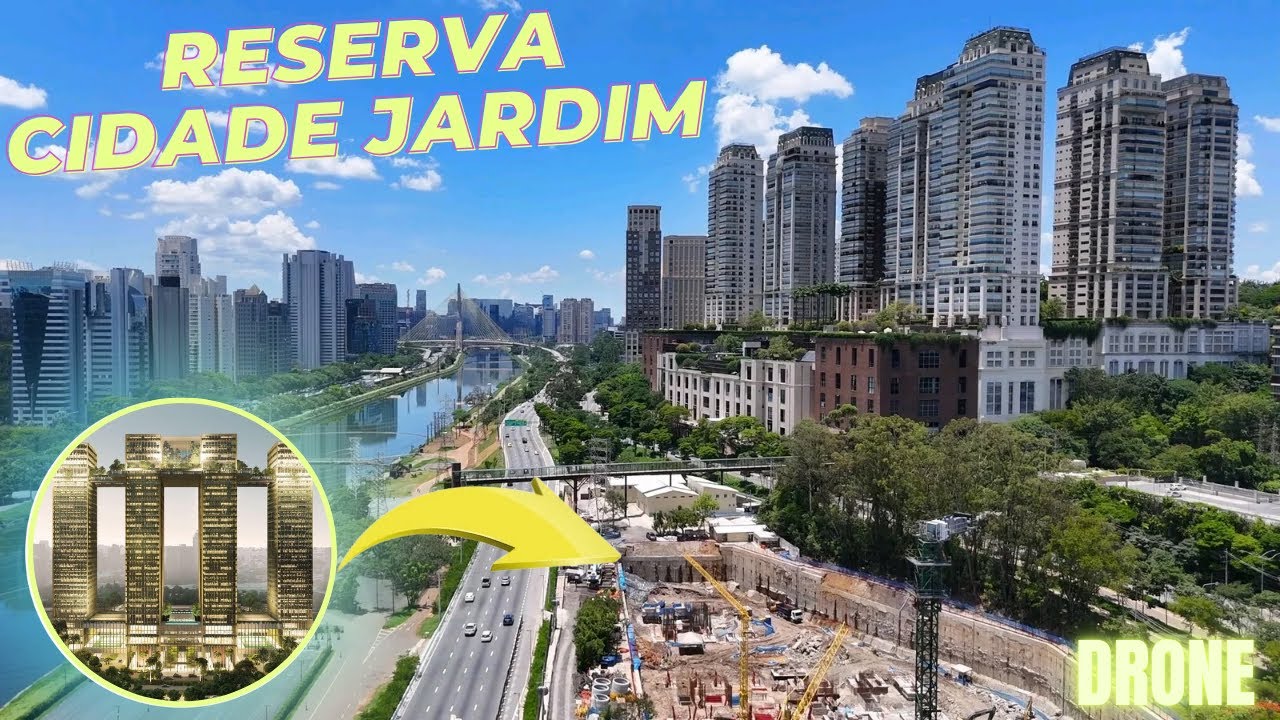 Drone na Marginal Pinheiros: Obras do Reserva Cidade Jardim, Usina São Paulo e mais - São Paulo