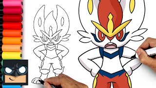 how to draw cinderace pokemon