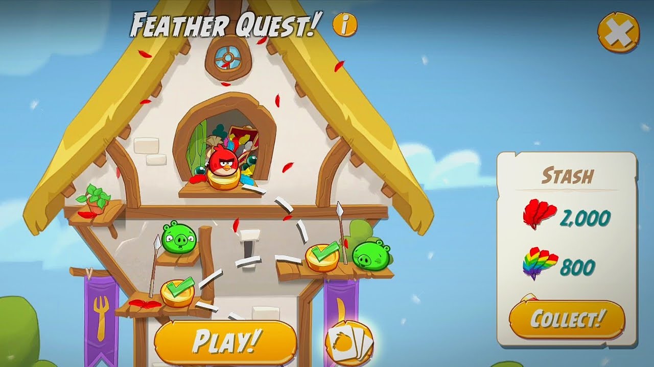 Angry Birds 2 Red Feather Quest Event (05 March 2026) (level 1-5 Complete) (easy gameplay)