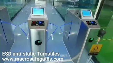 Macrosafe ESD turnstile gates anti-static access cosntrol system