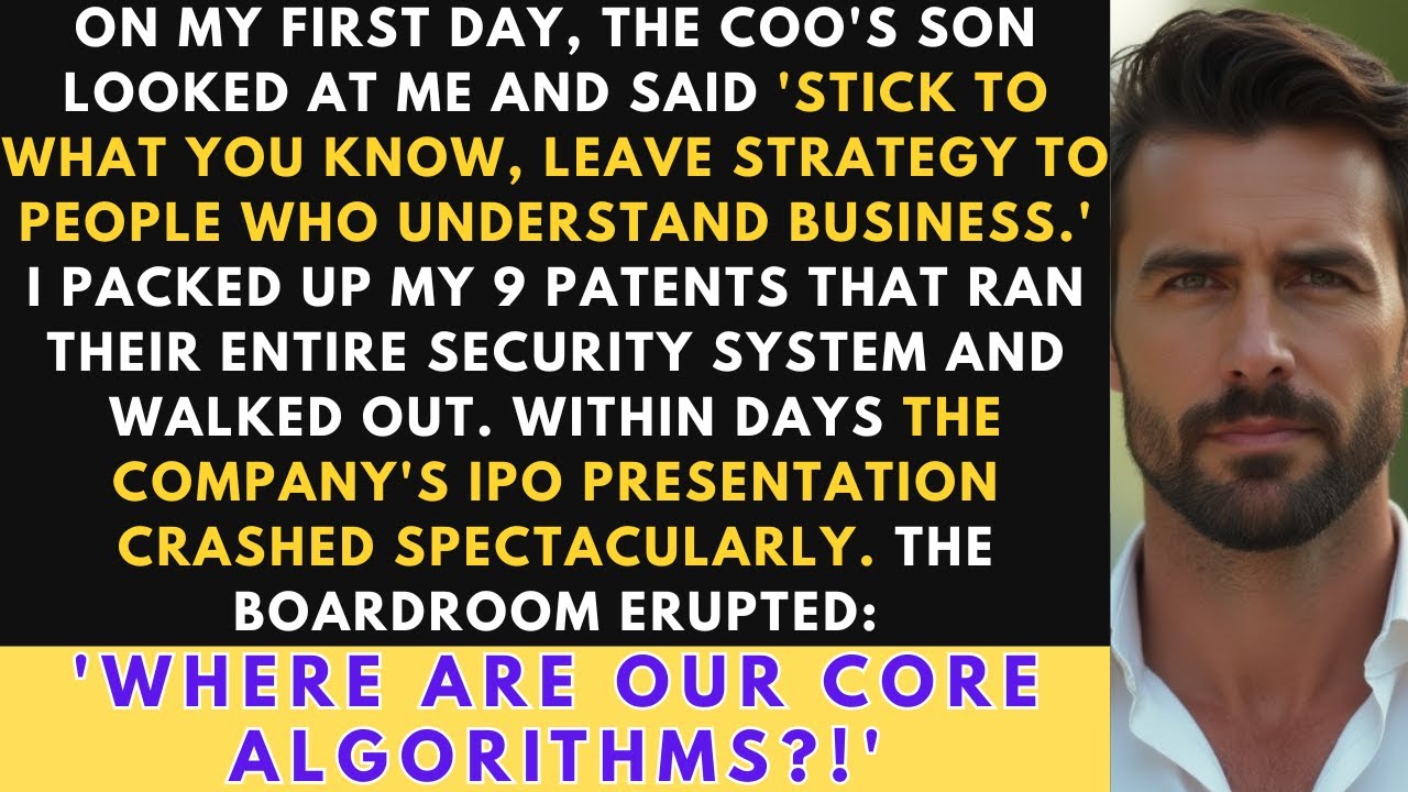 COO's Son Said 'Stick To What You Know' While I Held 9 Patents Running Their Company. He Had No Idea