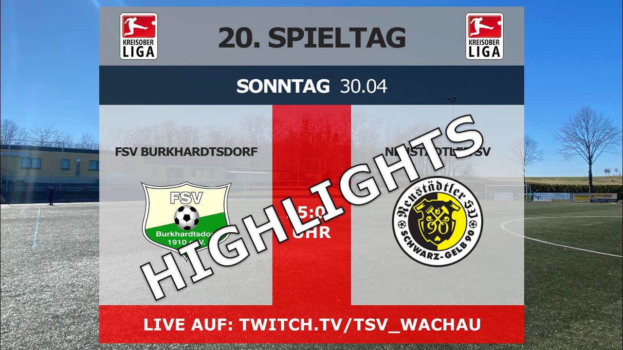 30.04.2023 - 15:00 Uhr | 20. Spieltag Kreisoberliga: FSV Burkhardtsdorf - Neustädtler SV